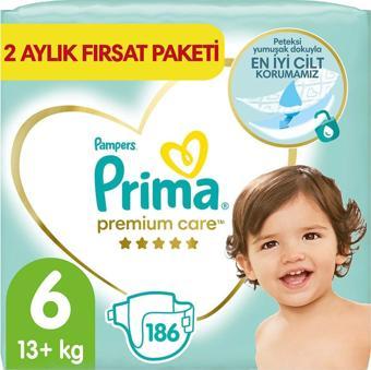 Prima Bebek Bezi Premium Care 6 Beden 186 Adet 2 Aylık Fırsat Paketi