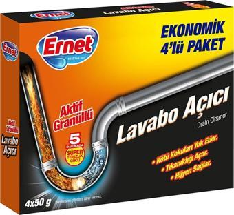 Ernet Lavabo Açıcı Granül 4'lü Ekonomik Paket 4x50 G