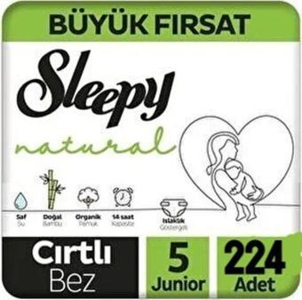 Sleepy Natural 5 Numara Junior 224 'lü Bebek Bezi