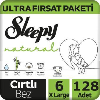 Sleepy Natural Bebek Bezi Ultra Avantaj Paketi 6 Numara XL 15-25 Kg 128 Adet