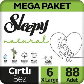 Sleepy Natural Mega Paket Bebek Bezi 6 Numara Xlarge 88 Adet