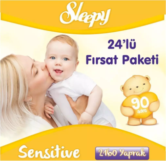 Sleepy Sensitive 90'lı Islak Havlu 24'lü Paket Toplam 2160 Yaprak