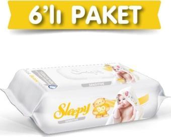 Sleepy Sensitive Islak Havlu 6'lı Paket 540 Yaprak