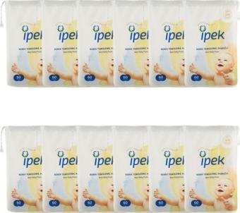 İpek Maxi 60'lı 12 Paket Bebek Temizleme Pamuğu