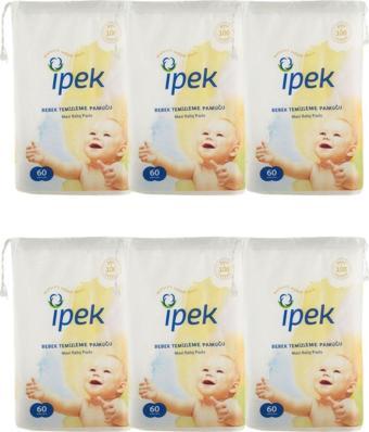 İpek Maxi 60'lı 6 Paket Bebek Temizleme Pamuğu