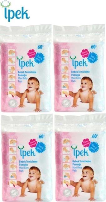 İpek Maxi 60'lı 4 Paket Bebek Temizleme Pamuğu