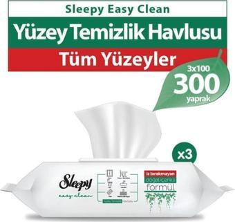 Sleepy Easy Clean Yüzey Temizlik Havlusu 100 Yaprak 3 Paket