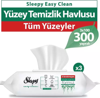 Sleepy Easy Clean Yüzey Temizlik Havlusu 3x100 (300 Yaprak)