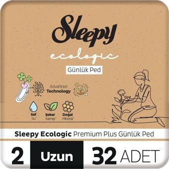 Sleepy Ecologic premium Plus Günlük Ped Uzun 32 Adet Ped