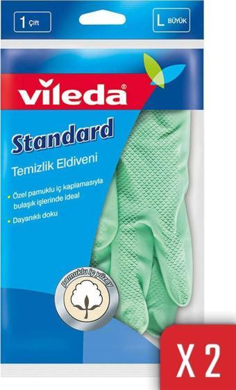 Vileda Standart Eldiven No 9 Büyük Boy 2'li