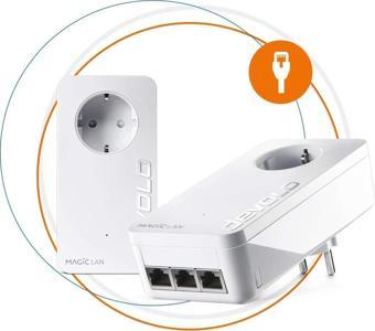 Devolo Magic 2 LAN triple Başlangıç Kiti I Mesh Wi-Fi I Powerline: 2.400 I WiFi Menzil Genişletici I Access Point I Tak