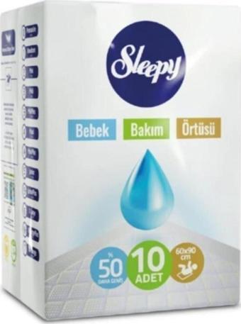 Sleepy Bebek Bakım Örtüsü Yeni Beyaz 60x90 Cm 10'lu (1 Paket)