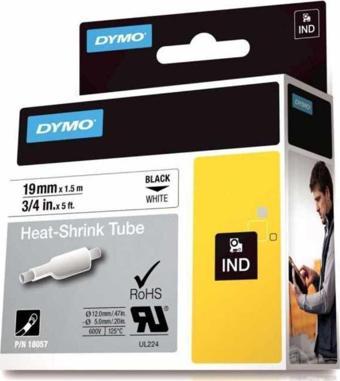 DYMO Rhino Pro Isıyla Küçülen Şerit 19mm x 1,5m Beyaz/Siyah (18057)