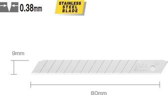 OLFA AB-50S Standart Dar Paslanmaz Maket Bıçağı Yedeği (50 li)