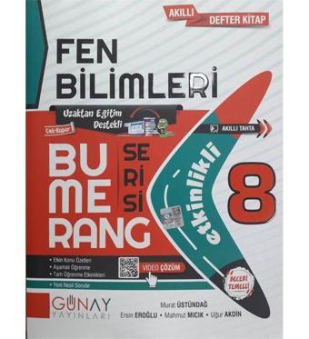 Günay Yayınları 8. Sınıf Fen Bilimleri Bumerang Etkinlikli Defter  - Günay Yayınları