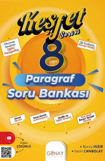 Günay Yayınları 8.Sınıf Paragraf Keşfet Serisi Soru Bankası - Günay Yayınları