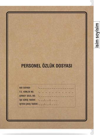 Metal Askılı Personel Özlük Dosyası 4 Yapraklı 1 Adet