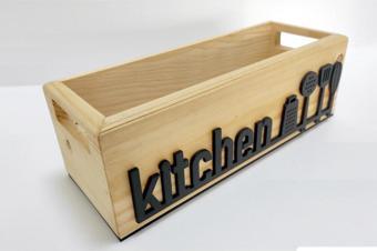 Woodretro Organizer Ahşap Mutfak Düzenleyici/ahşap Kutu mutfak Dekorasyon/35x12 