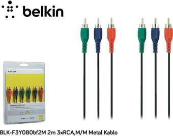 Belkin BLK-F3Y080BF2M 2m 3xrca,m-m Metal Kablo