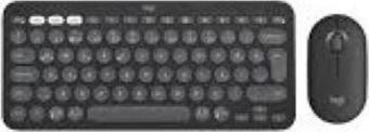 Logitech 920-012245 Grafit Pebble 2 Combo Çoklu Sessiz Kablosuz Türkçe Q Klavye Mouse Seti