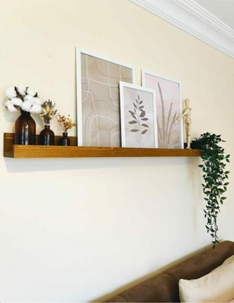 Woodretro Ahşap Çerçeve Rafı 120 Cm Renk Ceviz
