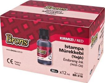 Brons Istampa Mürekkebi Yağlı 30 CC Kırmızı BR-316