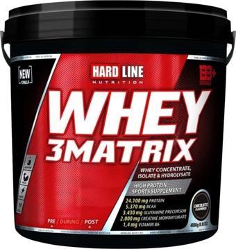 Hardline Whey 3 Matrix Çilek Aromalı Protein Tozu 4000 gr