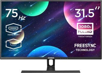 Everest M-835 31.5" 75Hz 5ms(GtoG) BOE IPS Freesync+HDR(FW) Full HD Siyah Flat PC Led Monitör