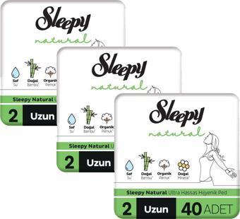 Sleepy Natural Ultra Hassas Hijyenik Ped Uzun 120 Adet Ped