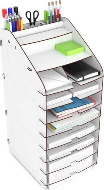 Design Otto Tower Masaüstü Organizer 10 Kat A4 Evrak Rafı 6 Renk