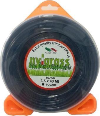 Nylgrass Tırpan Misinası Siyah Dörtköşe 3.5 mm 40 mt