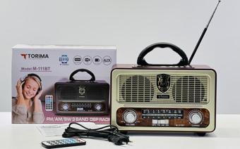 Torima M-111BT Işıklı Kumandalı Nostaljik Radyolu Bluetooth Hoparlör Beyaz