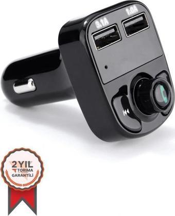 Torima X8 Fm Transmitter BT/USB/MP3/MicroSD Kart Çakmaklık Girişli Kablosuz Müzik Çalar Araç Kiti