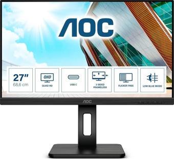 AOC 27" IPS Q27P2CA 4MS 75HZ HDMI-DP USB-C PİVOT KURUMSAL MONİTÖR 2560X1440