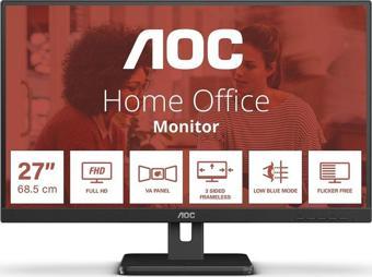 Aoc 27" Va 27E3Um/Bk 4Ms 75Hz Hdmı-Dp Usb Ev İş Monitörü