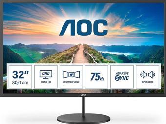 AOC 31.5" IPS Q32V4 4MS 75HZ HDMI-DP KURUMSAL MONİTÖR 2560X1440