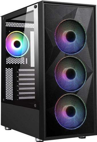 POWERBOOST 650W 80+ PB-P3509BB 4-FANLI GAMING MID-TOWER PC KASASI