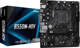 ASROCK B550M-HDV DDR4 HDMI DVI PCIe 16X v4.0 AM4 mATX