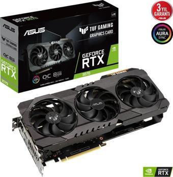 ASUS 8GB TUF RTX3070-O8G-V2 GAMING GDDR6 256bit HDMI-DP PCIE 16X v4.0