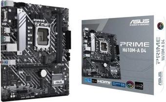 ASUS PRIME H610M-A D4 DDR4 M2 PCIe NVME HDMI DP PCIe 16X v4.0 1700p mATX