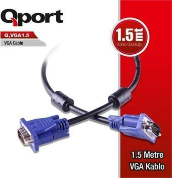 QPORT Q-VGA1.5 1.5metre VGA Görüntü Kablosu