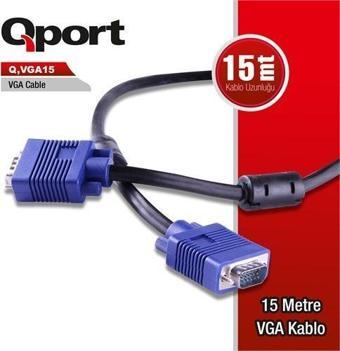 QPORT Q-VGA15 15metre VGA Görüntü Kablosu