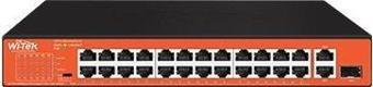 WI-TEK 24port 200w FULL PoE WI-PS526GH 10/100 Yönetilemez Switch