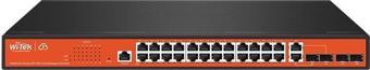 WI-TEK 24port 370w FULL PoE WI-PCMS328GF GIGABIT 4X SFP Yönetilebilir Switch