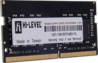 HI-LEVEL 16GB DDR4 3200MHZ NOTEBOOK RAM VALUE HLV-SOPC25600D4/16G