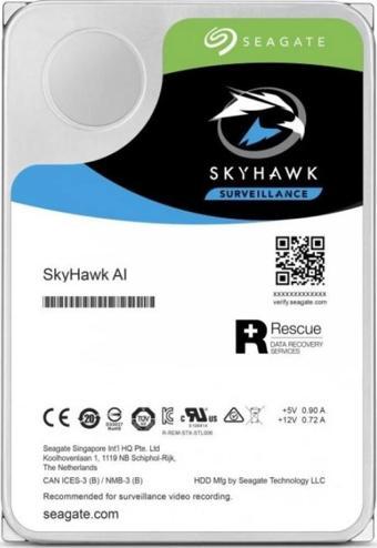 SEAGATE 12TB 3.5" SKYHAWK AI ST12000VE001 256MB 7200RPM GÜVENLİK DİSKİ