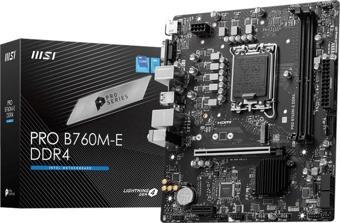 MSI PRO B760M-E DDR4 HDMI-DP PCIE 4.0 1700p mATX