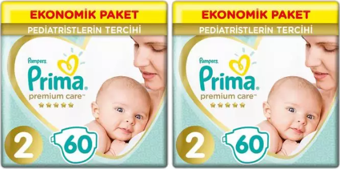 Prima Bebek Bezi Premium Care 2 Beden 120 Adet 4-8 KG