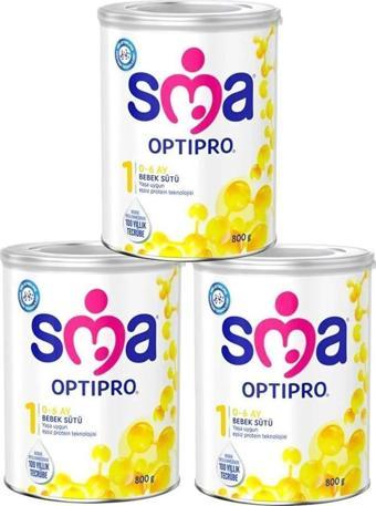 Sma Optipro 1 No 800g 0-6 Ay Bebek Devam Sütü x3 Adet