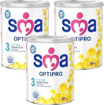 Sma Optipro 3 No 800g 1-3 Yaş Bebek Devam Sütü x3 Adet